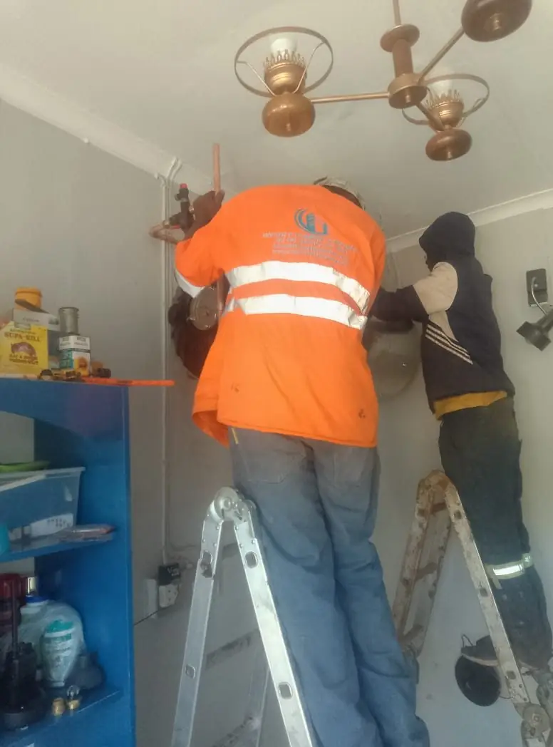Technician using inspection camera equipment
